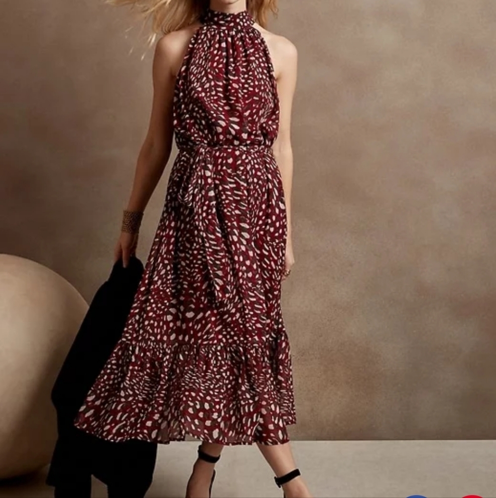 Banana Republic Back Bow Midi Dress